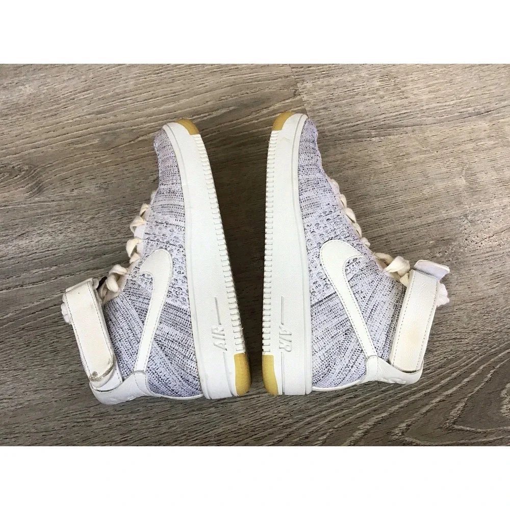 Nike Air Force 1 Womens Ultra Flyknit Sneakers Ankle 818018-101  Shoes Size 8.5